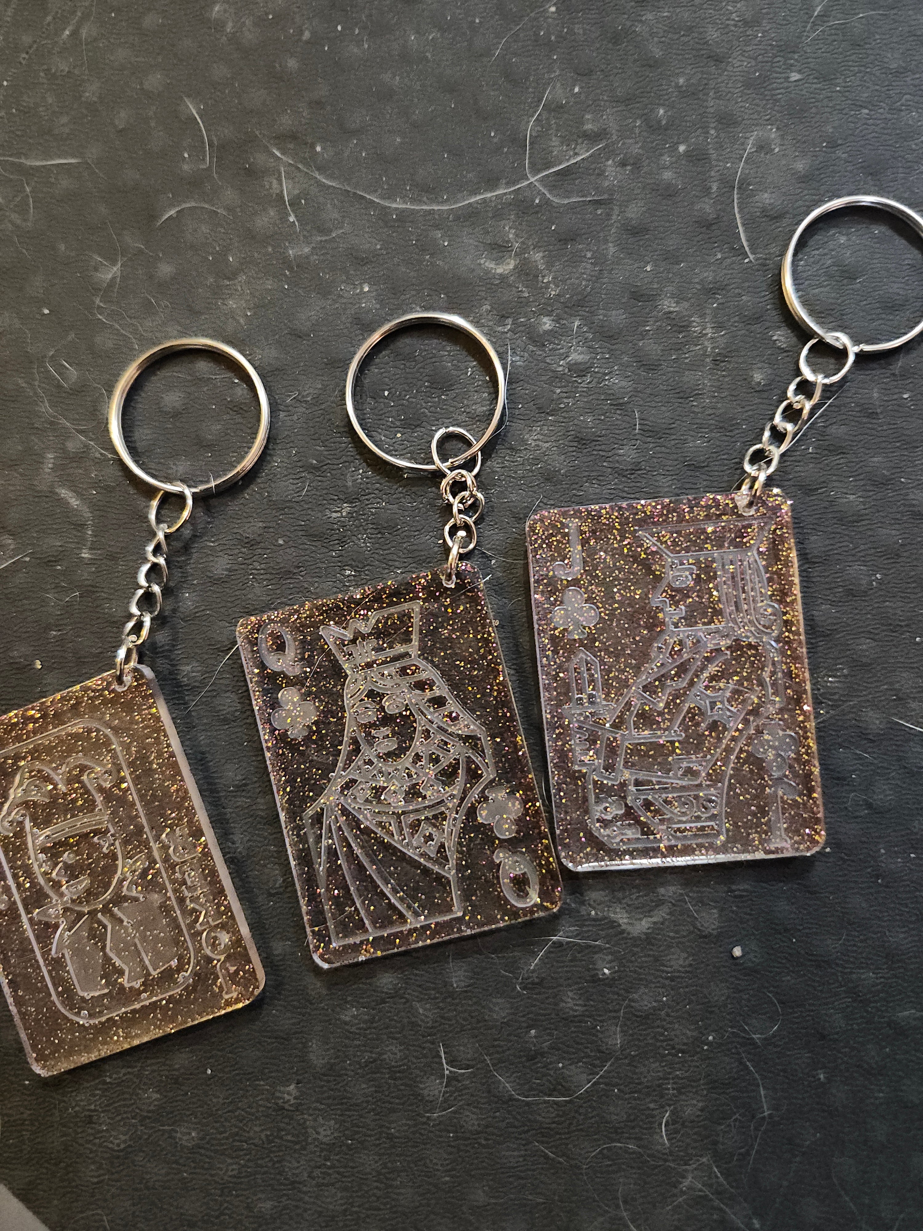 Playing card key chains