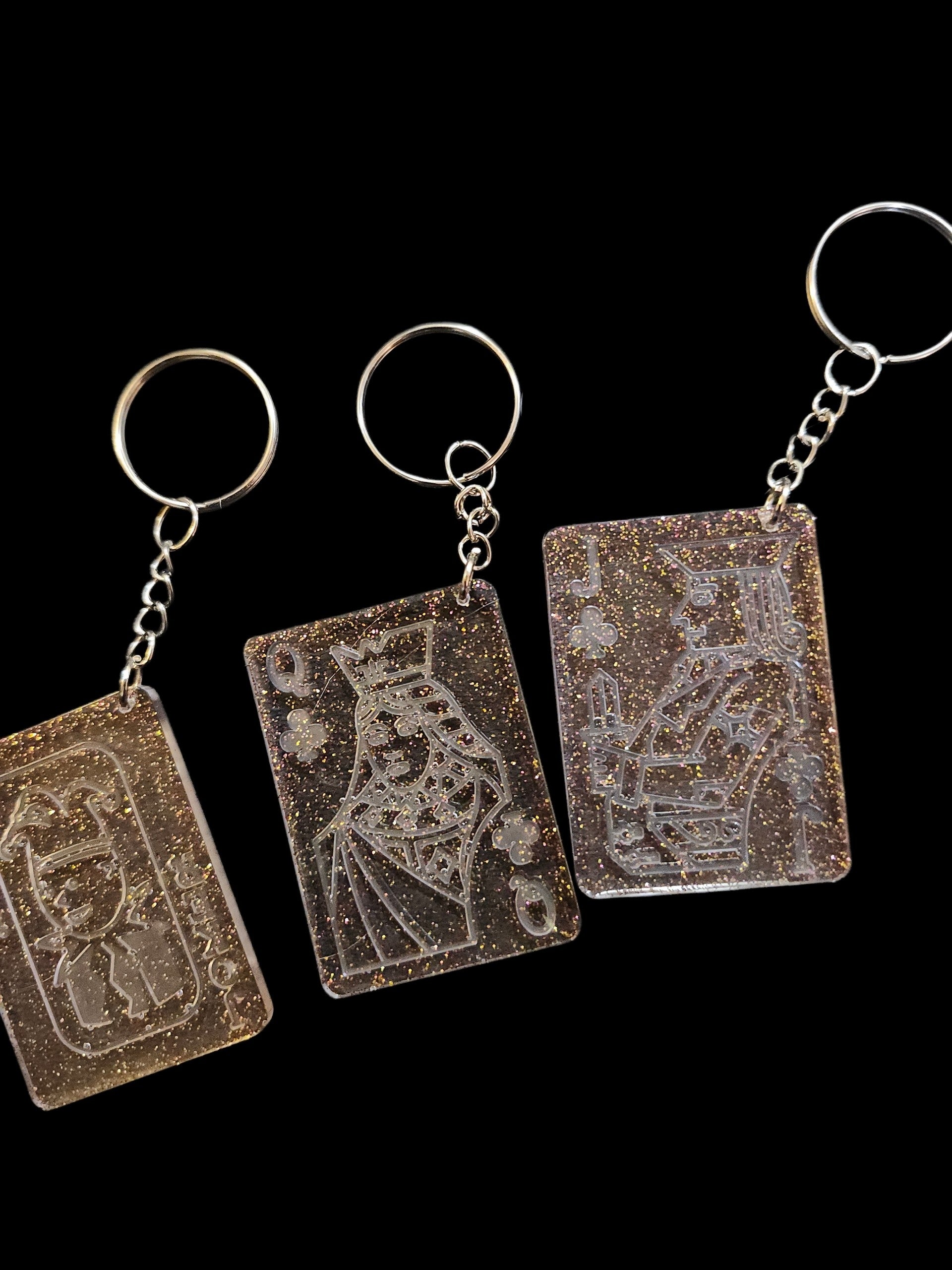 Playing card key chains